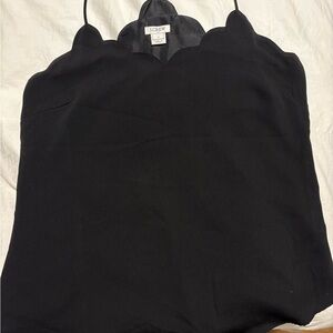J. Crew Elegant Black Scalloped Camisole